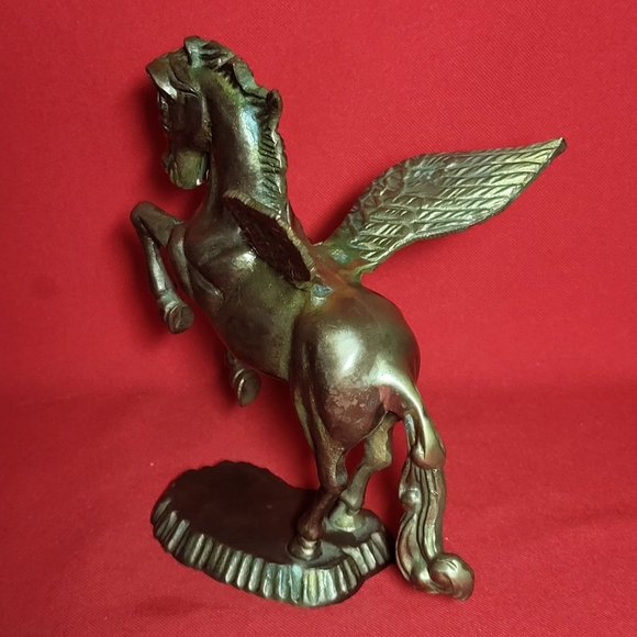 VTG Solid Brass Pegasus Statue Flying Winged Mythical Horse Flowing Mane Fantasy - Picture 12 of 12